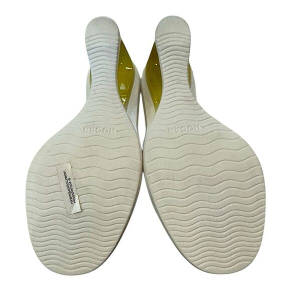 NEW HOGAN Women's Wedge Slipper Slide Leather Yellow White Sandals 39 9 - Picture 6 of 8